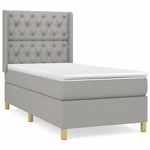 vidaXL Boxspringbett mit Matratze Hellgrau 80x200 cm Stoff1378278 günstig online kaufen
