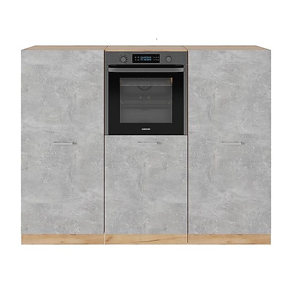 Vicco R-Line Küchenblock Beton/Goldkraft Eiche 180 cm ohne Arbeitsplatte günstig online kaufen