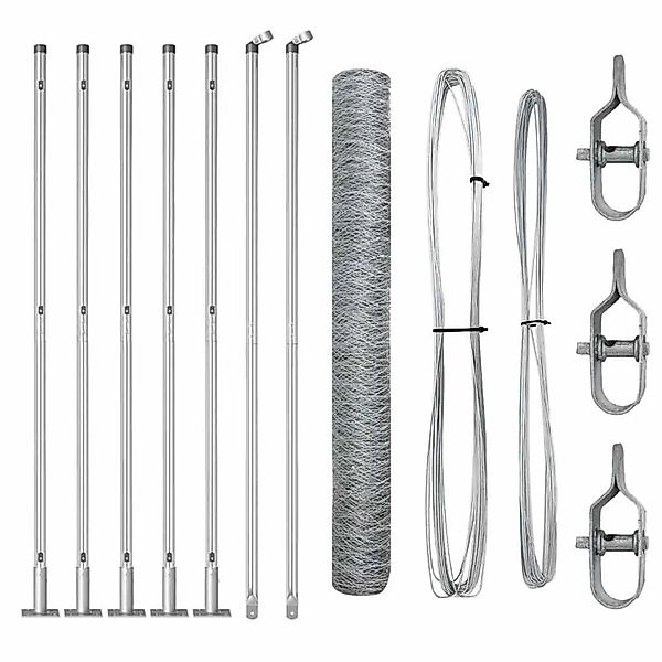 vidaXL Zaunpfosten Silber 10 x 0,8 m 36 mm Mesh Stahl 3353760 günstig online kaufen