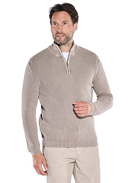 Engbers Stehkragenpullover engbers Herren Pullover mit Rippstruktur, Beige günstig online kaufen