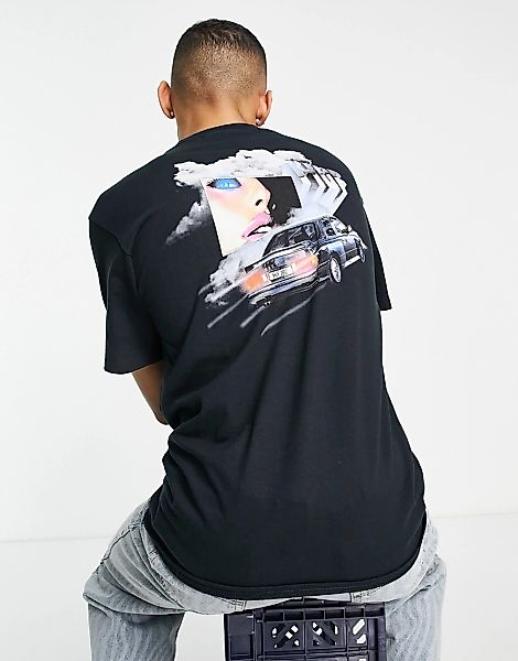 HUF – Triple Beam Dream – T-Shirt in Schwarz mit Rückenprint günstig online kaufen