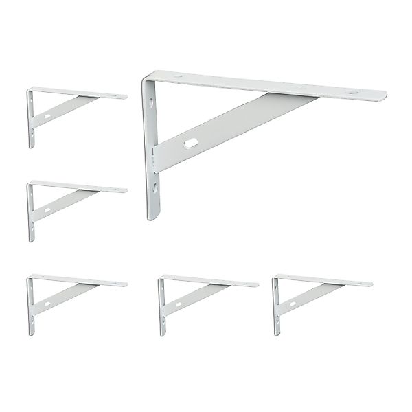 relaxdays Wandregalhalter Regalträger 6er Set, Weiß günstig online kaufen