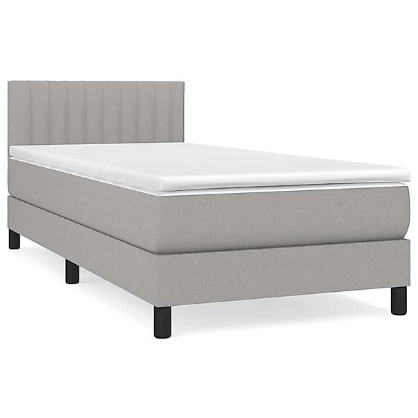 vidaXL Boxspringbett mit Matratze Hellgrau 90x190 cm Stoff1467910 günstig online kaufen