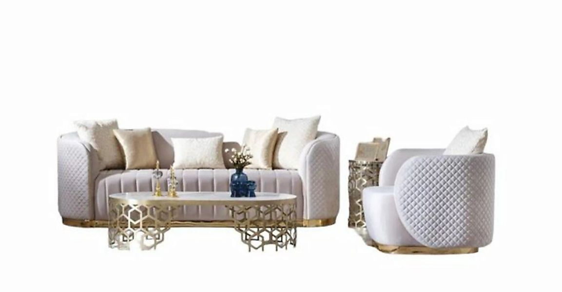 JVmoebel Chesterfield-Sofa, Luxus Sofa Couch 3+1 Möbel Couchen Sofagarnitur günstig online kaufen