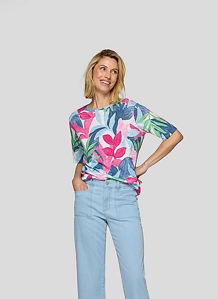 Rabe Print-Shirt Rabe T-Shirt mit buntem Blätter-Print in sommerlichen Farb günstig online kaufen