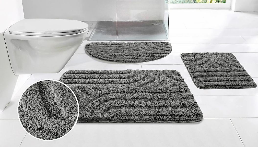 my home Badematte "Sanremo Scandi, Badvorleger, Badezimmer Teppich, Duschvo günstig online kaufen