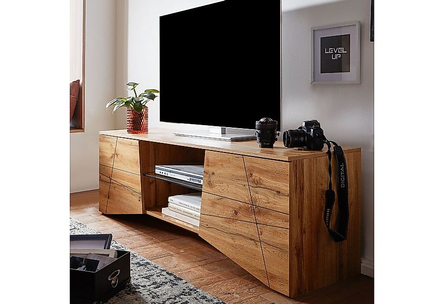 FINEBUY Lowboard FB76452 TV-Board Kommode 160cm MDF Eiche Dekor Design mit günstig online kaufen
