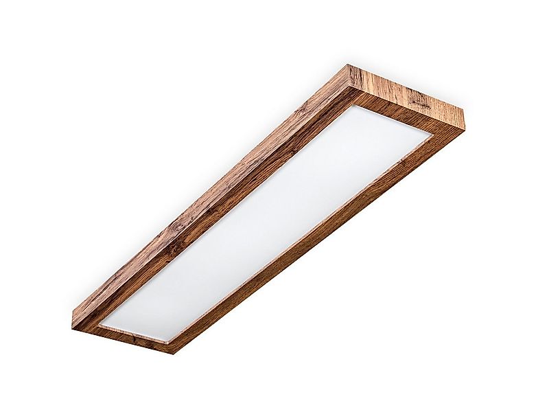 hofstein Deckenleuchte Deckenpanel aus Metall/Kunststoff/MDF in Schwarz/Hol günstig online kaufen