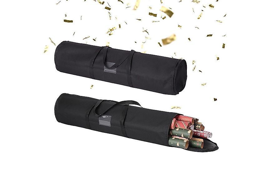 relaxdays Aufbewahrungsbox Geschenkpapier Aufbewahrung 2er Set, schwarz günstig online kaufen