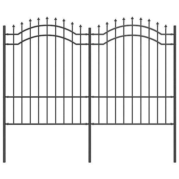 vidaXL Gartenzaun Grau 190 cm Pulverbeschichteter Stahl 42003961 günstig online kaufen