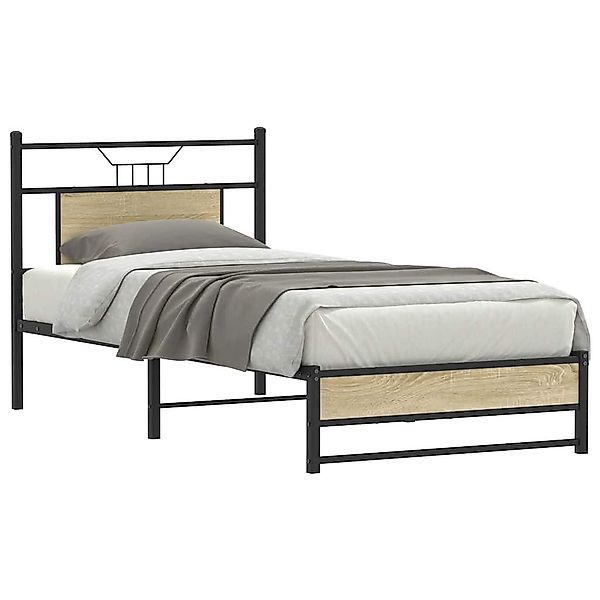 vidaXL Bett Bettgestell ohne Matratze Sonoma-Eiche günstig online kaufen