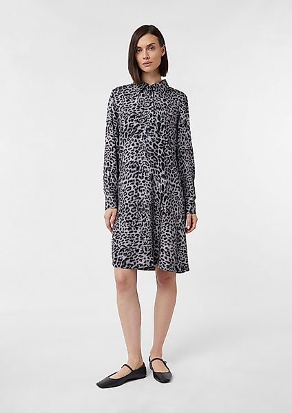 comma Minikleid Kleid Hemdblusenkleid aus Viskose günstig online kaufen