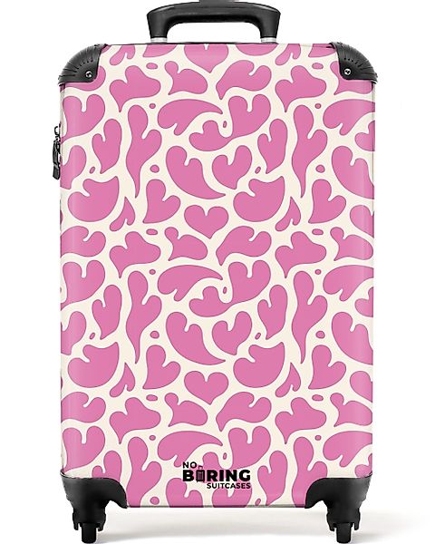 NoBoringSuitcases.com© Hartschalen-Trolley Rosa Herzen Muster 55x35x20cm, günstig online kaufen