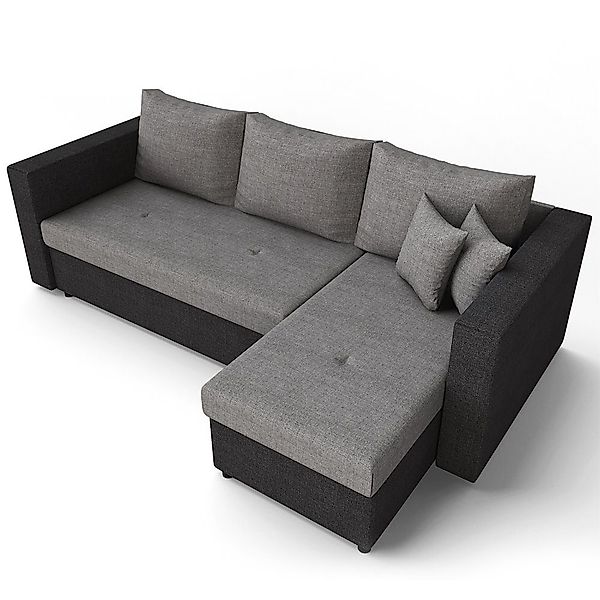 VitaliSpa® Ecksofa, Schwarz/Grau, 224 x 144 günstig online kaufen