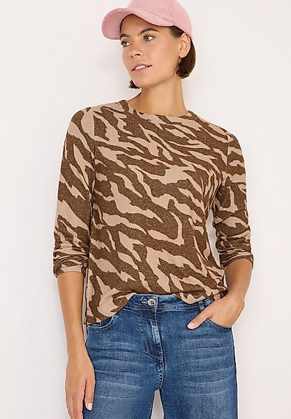 CECIL Sweater mit Animal-Print und in Melange-Optik günstig online kaufen