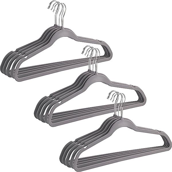 WENKO Kleiderbügel, (Set, 15-tlg), Kunststoff, beflockt, günstig online kaufen