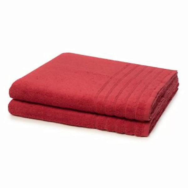wewofashion® 2 X Duschtuch - Im Set AIDA Handtücher rot günstig online kaufen