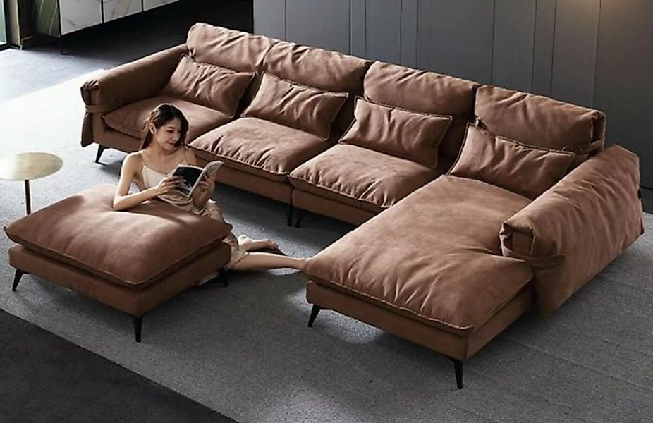 JVmoebel Ecksofa Braune Wohnlandschaft L-Form Modern Braun Design Sofas Eck günstig online kaufen