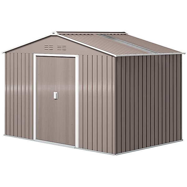 Outsunny Verzinkter Stahl Gerätehaus 4,9m² 277x195x192cm Geräteschuppen mit günstig online kaufen