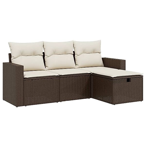 vidaXL Gartenlounge-Set 4-tlg. Garten-Sofagarnitur mit Kissen günstig online kaufen