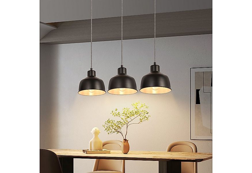 Nettlife Hängeleuchte Vintage Esstisch 3 Flammig E27 Pendelleuchte Schwarz günstig online kaufen