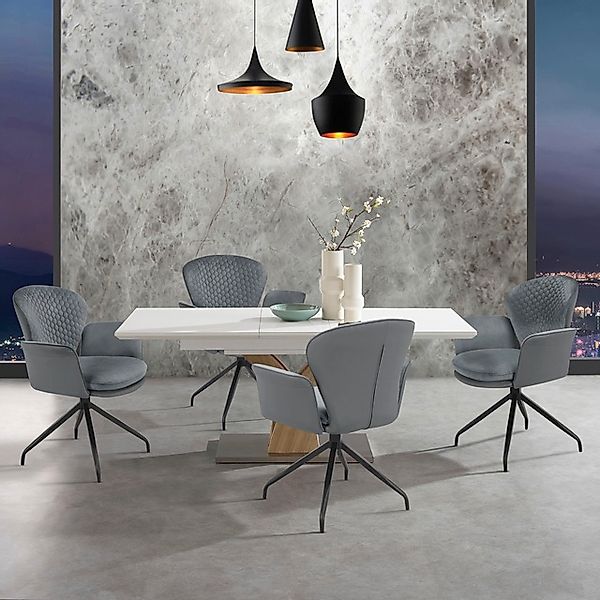 PLACES OF STYLE Esszimmerstuhl »Leonidas« () 2 Stk. Kunstleder   Velourssto günstig online kaufen