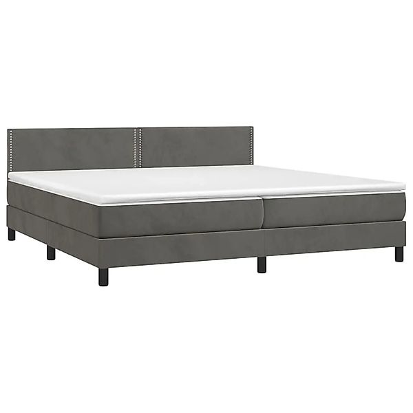 vidaXL Boxspringbett mit Matratze & LED Dunkelgrau 200x200 cm Samt 3134364 günstig online kaufen