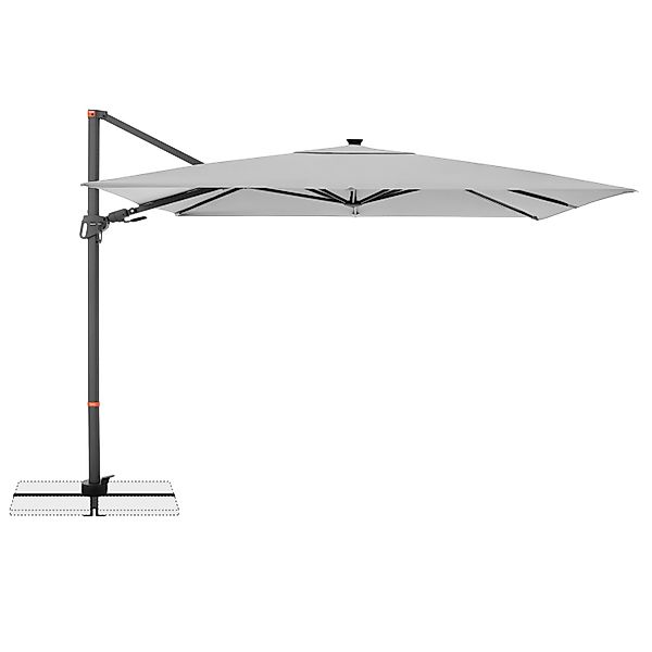 Doppler Ampelschirm 300 cm x 220 cm Hellgrau mit Kurbelmechanik günstig online kaufen