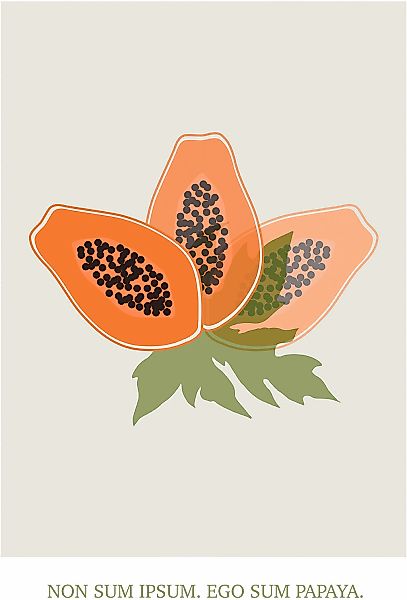 Komar Bild "Cultivated Papaya" Natur 1 Stk. tlg. Wandbild zur Dekoration - günstig online kaufen