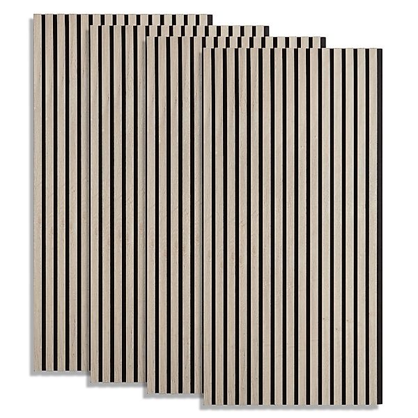 Homestyle4u Akustikpaneele Holz Grau 60x60 cm 4er Set Wandpaneele Paneele 2 günstig online kaufen