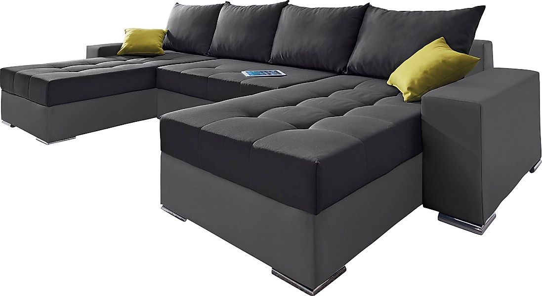 COLLECTION AB Wohnlandschaft "Josy XL U-Form, B: 313 cm in Flachgewebe, Str günstig online kaufen