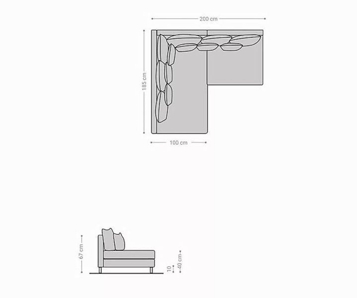 DELIFE Ecksofa Clovis, Hellgrau Strukturstoff Ottomane Links modular günstig online kaufen