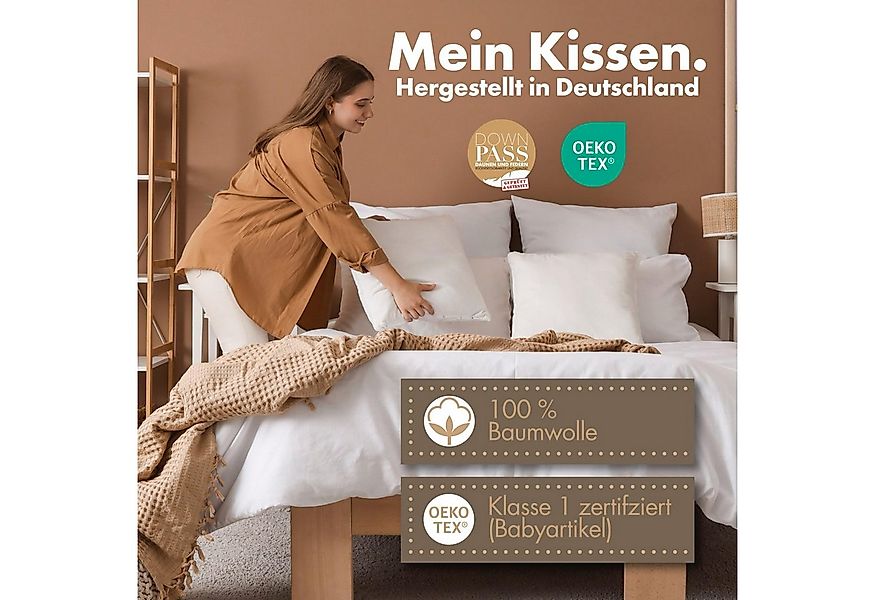 LILENO HOME 3-Kammer-Kopfkissen - Daunenkissen 40x80 & Daunenkissen 80x80 - günstig online kaufen