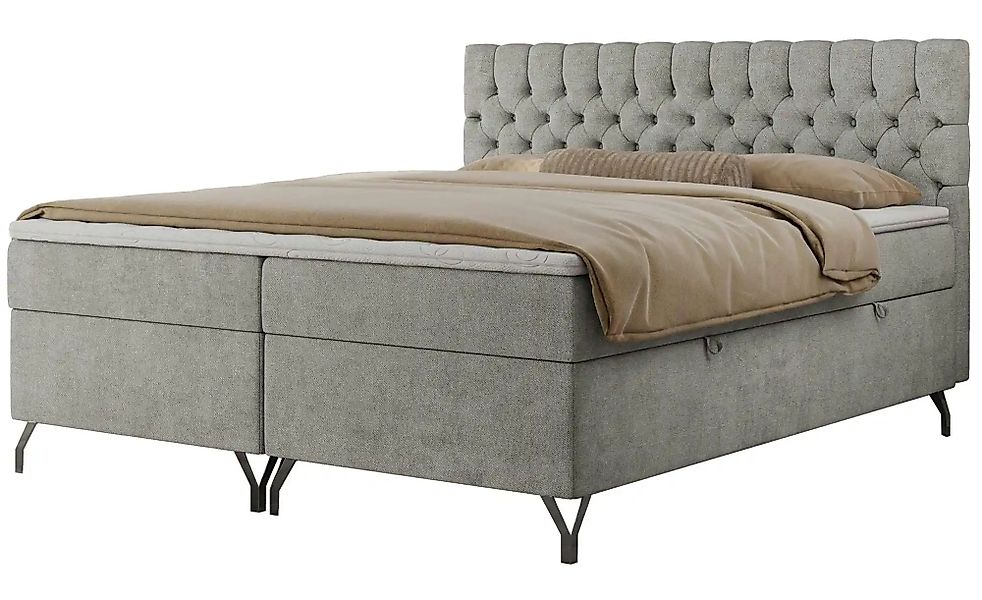 Boxbett mit Bettkasten Grimaldi ¦ grau ¦ Maße (cm): B: 144 H: 115 Betten > günstig online kaufen