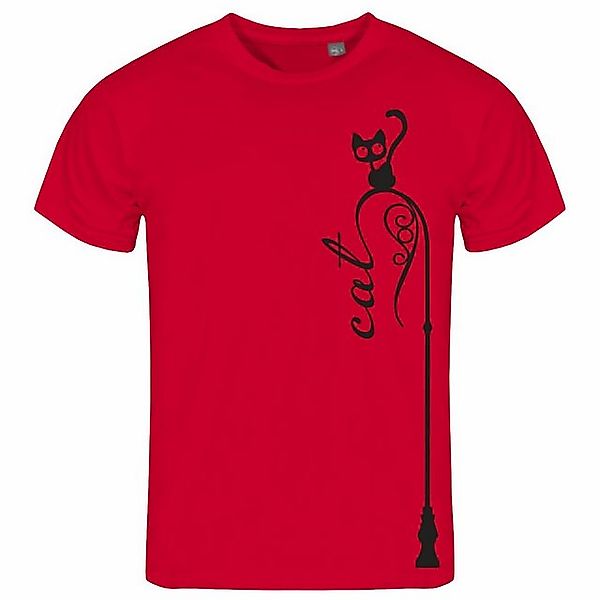 deinshirt Print-Shirt Herren T-Shirt Katze auf Laterne Funshirt mit Motiv günstig online kaufen