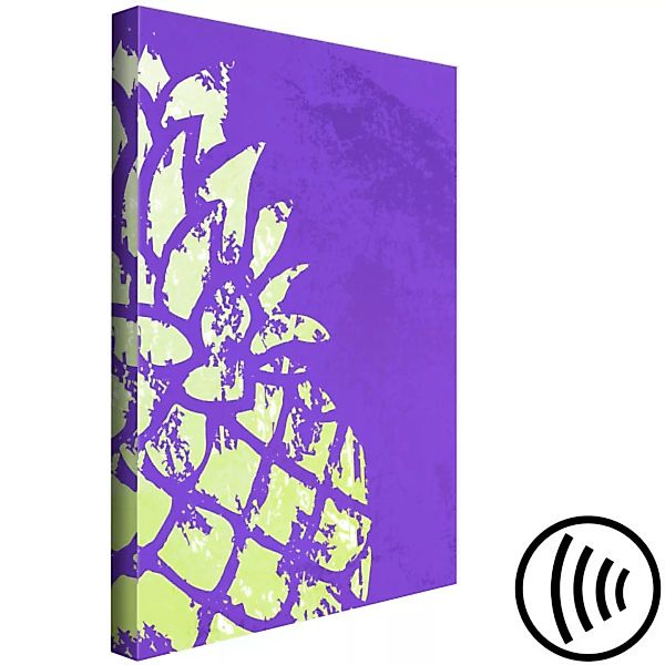 Leinwandbild Tropische Früchte – ein abstraktes Stillleben auf violettem Hi günstig online kaufen