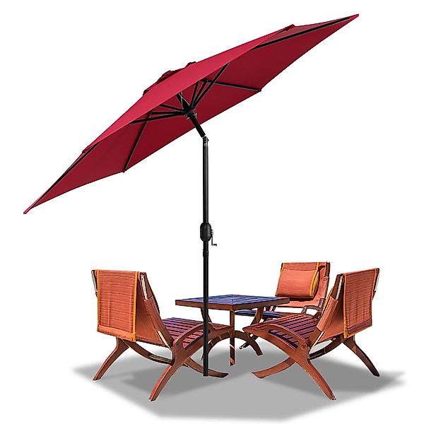 Clanmacy Sonnenschirm Sonnenschirm Rund,Kurbel,Knickbar,Eisen,neigbar,270cm günstig online kaufen
