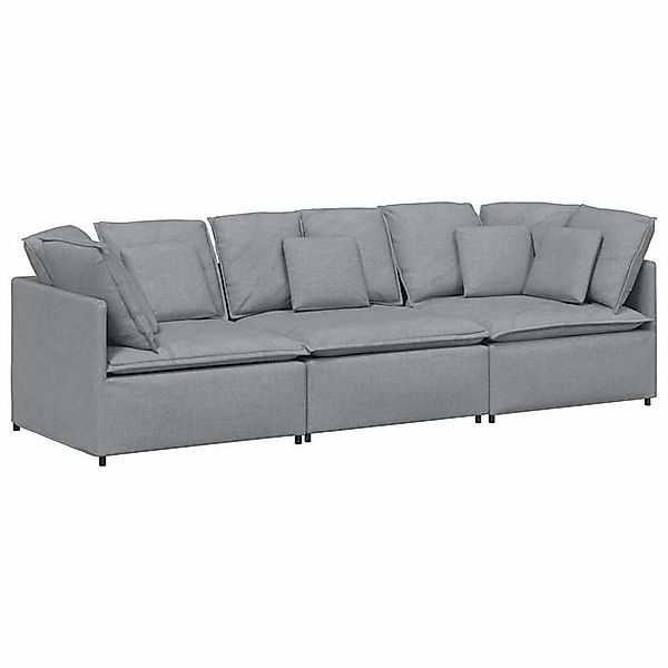 vidaXL Sofa Modulares Sofa mit Kissen Stoff Hellgrau günstig online kaufen