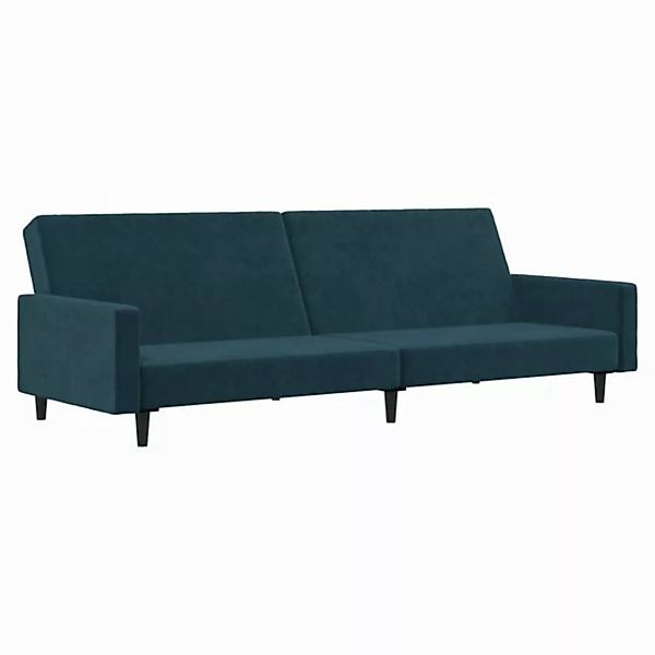 vidaXL Schlafsofa, Sofa 2-Sitzer Blau Samt günstig online kaufen