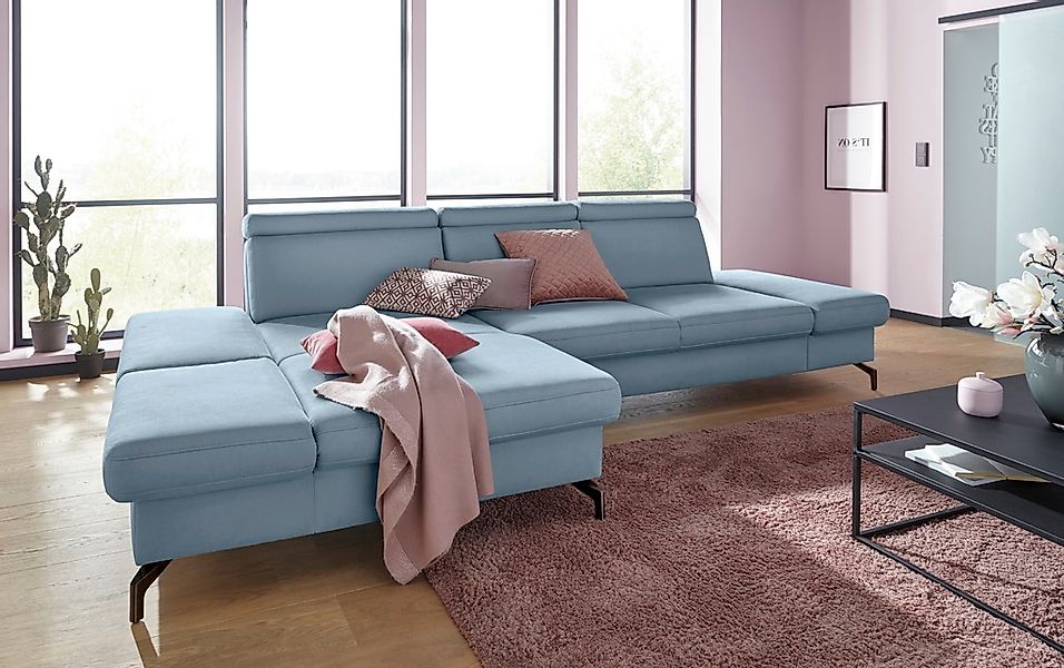 sit&more Ecksofa "Brisbane L-Form", Fußhöhe 12 cm, inklusive Sitztiefen-, A günstig online kaufen