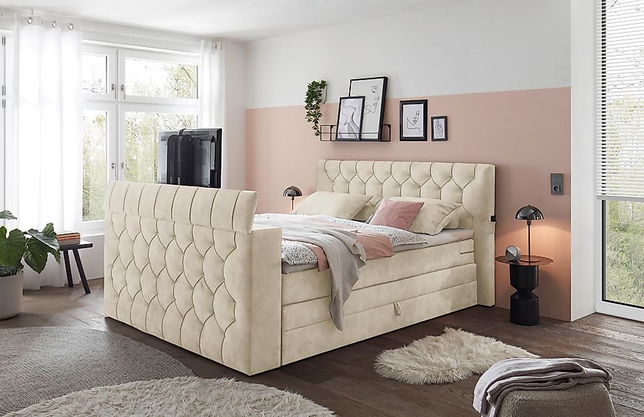 ED EXCITING DESIGN Boxspringbett »Springdale«, mit Bettkasten, motorisierte günstig online kaufen