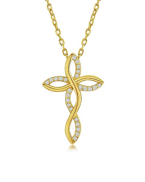 DANIEL CLIFFORD Kreuzkette 'Liora' Damen Halskette Silber 925 vergoldet Kre günstig online kaufen