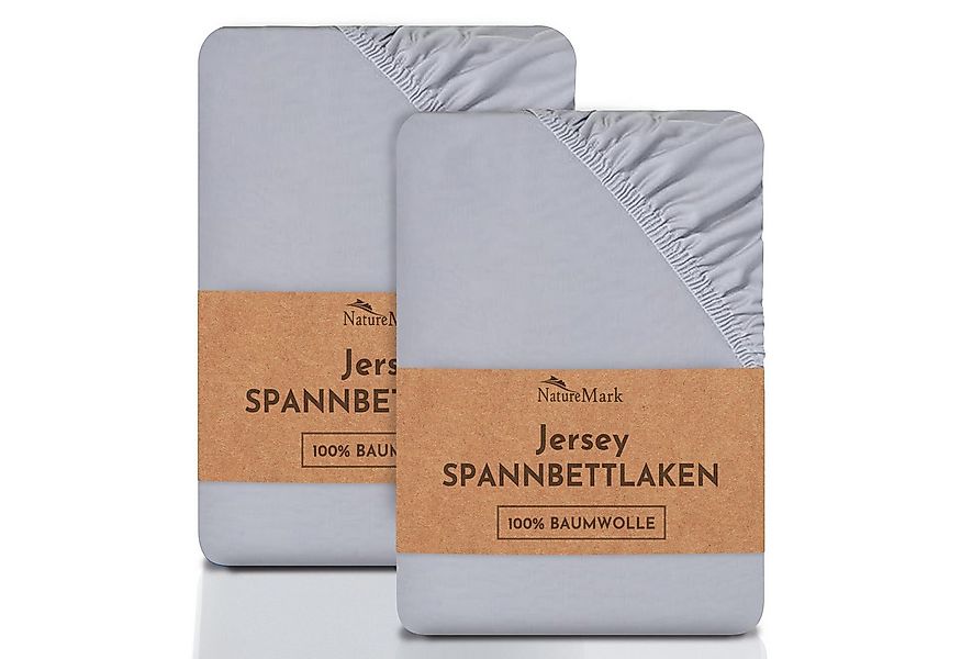 NatureMark Spannbettlaken 2er-Set Jersey Spannbetttuch 100% Baumwolle, 100% günstig online kaufen