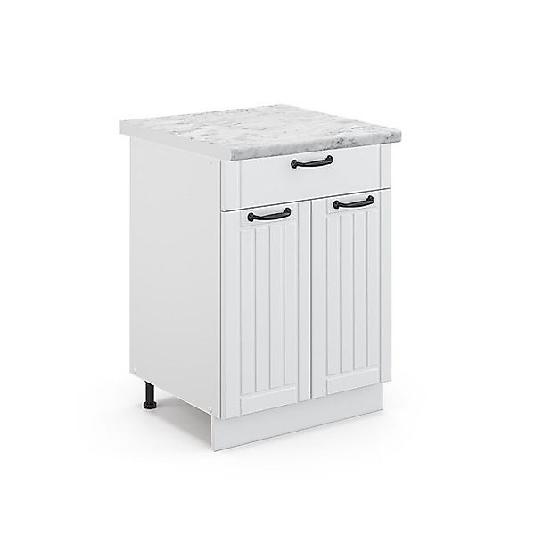 Vicco Küchenunterschrank Fame-Line Weiß Landhaus/Weiß 60 cm mit Schublade A günstig online kaufen