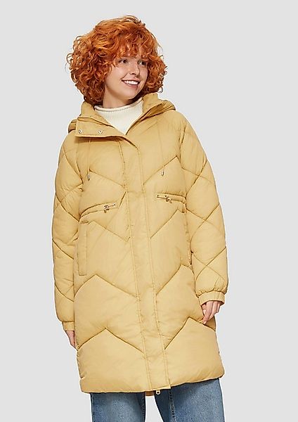 QS Wintermantel Outdoor-Mantel Wattierter Mantel mit Steppung und Kapuze günstig online kaufen