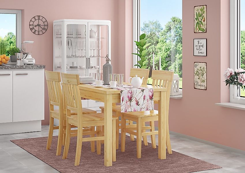 ERST-HOLZ Esszimmerstuhl Klassischer Holzstuhl Küchenstuhl Doppelpack günstig online kaufen