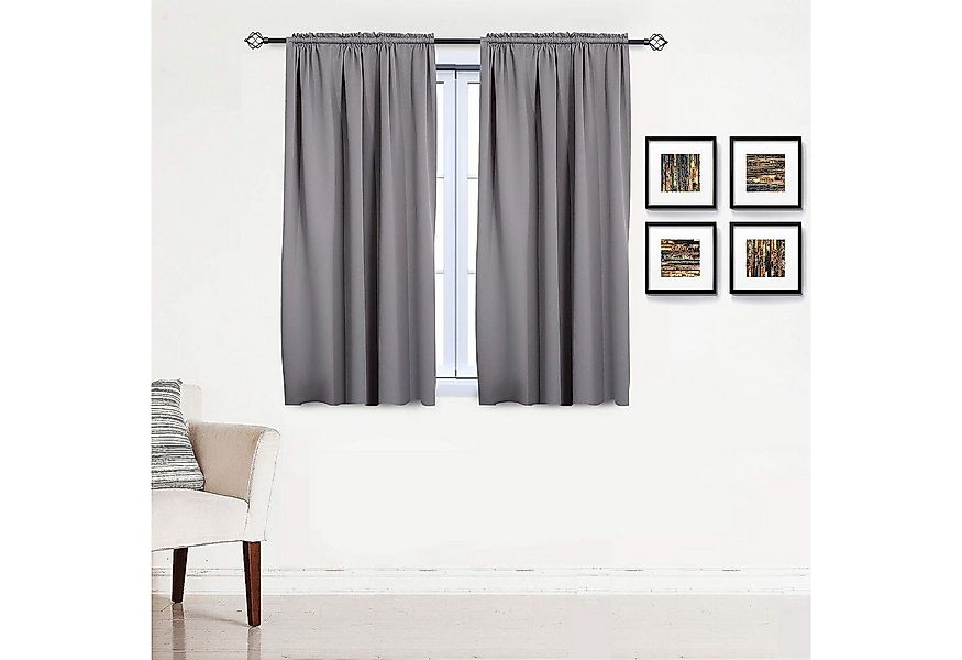 Woltu Gardine (1 St), blickdicht, Blickdicht mit Kräuselband für Schiene, 2 günstig online kaufen