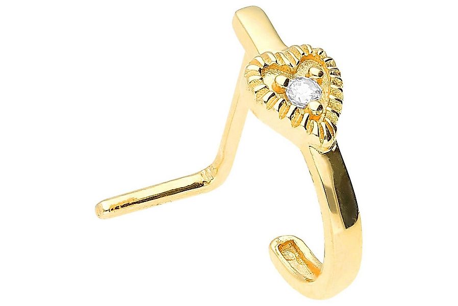 PIERCINGLINE Nasenpiercing Chirurgenstahl Nasenstecker HERZ + KRISTALL (Nas günstig online kaufen