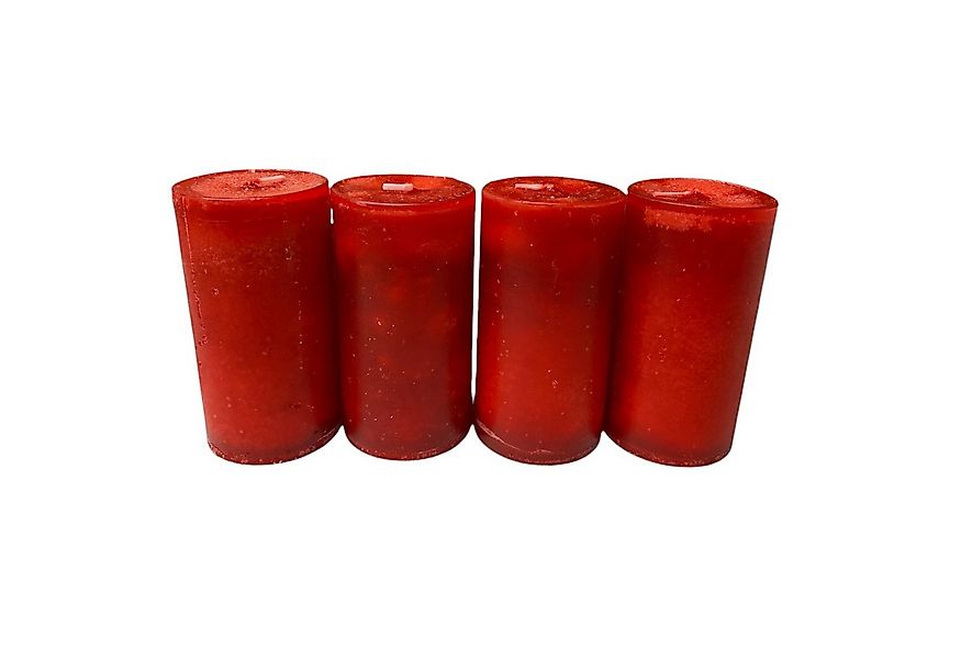 DekoTown Stumpenkerze Marmorierte Stumpenkerzen 4er Set – Rot/Rubinrot, 9x5 günstig online kaufen