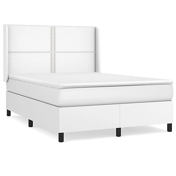 vidaXL Boxspringbett mit Matratze Weiß 140x200 cm Kunstleder1469480 günstig online kaufen